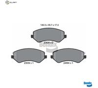 BPD2020 BRAKE PAD SET, DISC BRAKE BENDIX BRAKING
