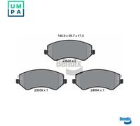 BPD2020 BRAKE PAD SET, DISC BRAKE BENDIX BRAKING