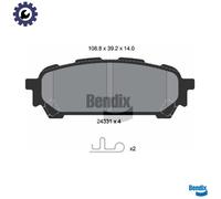 BRAKE PAD SET DISC BRAKE BPD2130 FOR SUBARU EJ253EJ2513/1EJ25 2.5L EJ201 2.0L