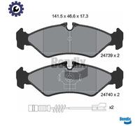 FITS MERCEDES-BENZ SPRINTER 2-T BRAKE PAD SET, DISC BRAKE BPD2192 BENDIX BRAKING