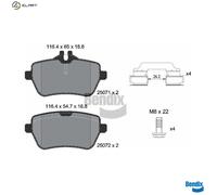 Bendix Brake Pad Set BPD2221 - Rear Disc Brake for Mercedes-Benz SL 500/350/400 (M 276.825 3.0L)
