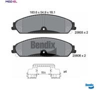 BPD2255 BRAKE PAD SET, DISC BRAKE FITS CHRYSLER 300C 3.0 V6 CRD