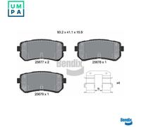 BRAKE PAD SET DISC BRAKE BPD2258 FOR HYUNDAI SONATA/VII KONA/SUV/Van ix20 KIA