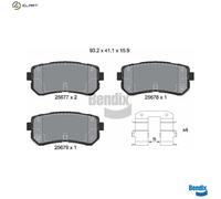 BRAKE PAD SET DISC BRAKE BPD2258 FOR HYUNDAI SONATA/VII KONA/SUV/Van ix20 KIA