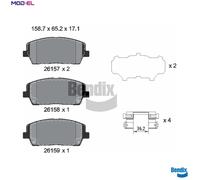 FITS KIA SORENTO III 2.2 CRDI BRAKE PAD SET, DISC BRAKE BPD2436 BENDIX BRAKING