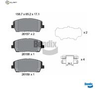 FITS KIA SORENTO III 2.2 CRDI BRAKE PAD SET, DISC BRAKE BPD2436 BENDIX BRAKING