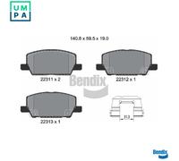 FITS OPEL MOKKA / MOKKA X 1.8 BRAKE PAD SET, DISC BRAKE BPD2452 BENDIX BRAKING