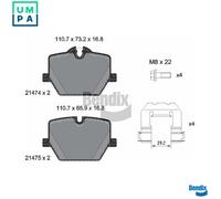 BRAKE PAD SET DISC BRAKE BPD2480 FOR TOYOTA ALPINA BMW 3/Convertible/G2/G8/G21