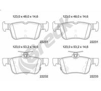 Brake Pad Set, disc brake BRECK 22231 00 702 10 for FORD KUGA II VAN 2 2014-2019
