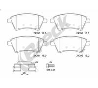 Brake Pad Set, disc brake BRECK 24391 00 701 00 for SX4 (EY, GY) 1.5 2006-2010