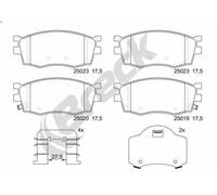 Brake Pad Set, disc brake BRECK 25019 00 702 00 for RIO II (JB) 1.5 2008-2011