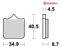 Brake Pad Set, disc brake BREMBO 07BB33RC For DUCATI, APRILIA, BMW, BENELLI, HUS