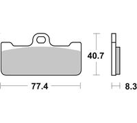 Brake Pad Set, disc brake BREMBO 7BB10SR for Aprilia SXV 450 2008-2008