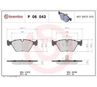Brembo Front Brake Pad Set P06043 – 4 Pads, Prepared for Wear Indicator