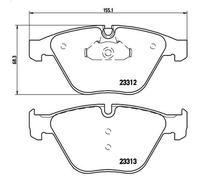 Brake Pad Set, disc brake BREMBO P 06 054 for BMW 5 (E60) 2 2005-2007