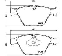 Brake Pad Set, disc brake BREMBO P 06 055X for BMW 3 (E90) 2 2004-2011