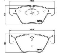 Brake Pad Set, disc brake BREMBO P 06 057 BMW 5 (E60) 2 2005-2009