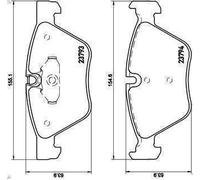 Brake Pad Set, disc brake BREMBO P 06 057 for BMW 5 (E60) 2 2005-2007