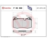 Brake Pad Set, disc brake BREMBO P 06 068 for MINI MINI (R56) 1.6 2009-201
