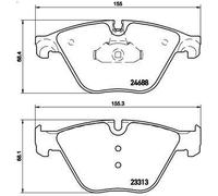Brake Pad Set, disc brake BREMBO P 06 074 for BMW 5 (F10) 3 2010-2011
