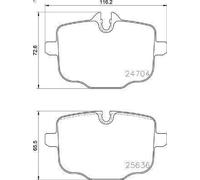 Brake Pad Set, disc brake BREMBO P 06 101 for BMW 5 (F10) 3 2010-2011