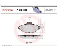Brake Pad Set, disc brake BREMBO P 23 096 for LANCIA Y (840_) 1.1 1995-2003