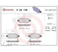 Brake Pad Set, disc brake BREMBO P 23 178 for TIPO Estate (356_, 357_) 1.4 2016-