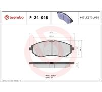Brake Pad Set, disc brake BREMBO P 24 048 for KALOS Saloon (KLAS) 1.4 2002-2004