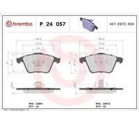 Brake Pad Set, disc brake BREMBO P 24 057 for MAZDA 3 (BK) 2 2003-2006