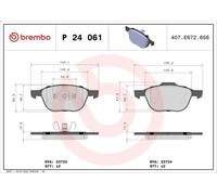 Brake Pad Set, disc brake BREMBO P 24 061X for MAZDA 5 (CR) 2 2005-201