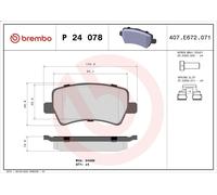 Brembo P24078 Brake Pad Set For Disc Brake Rear Fits Ford Land Rover Volvo