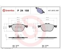 Brake Pad Set, disc brake BREMBO P 24 158 for FORD KUGA I 2 2010-2012