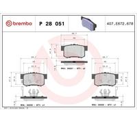 Brake Pad Set, disc brake BREMBO P 28 051 for HONDA FR-V (BE) 2 2004-2006
