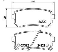 Rear Brake Pad Set Fits Hyundai Accent Kia Rio Sportage BREMBO
