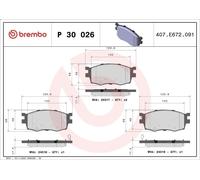 Brembo Brake Pad Set P 30 026 – Front with Anti-Squeak Plate – Fits Hyundai Accent, Kia Rio