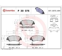 Brembo Brake Pad Set P 30 076 Disc Brake - Fits Hyundai i10 II Saloon 1.2