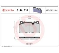 Brake Pad Set, disc brake BREMBO P 44 018 for RANGE ROVER III (L322) 3 2002-