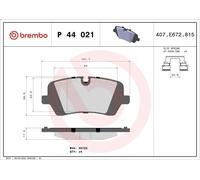 Brake Pad Set, disc brake BREMBO P 44 021 for RANGE ROVER IV (L405) 3 2012-2016