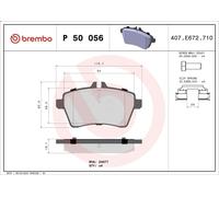 Brake Pad Set, disc brake BREMBO P 50 056 for A-CLASS (W169) 2 2004-2012