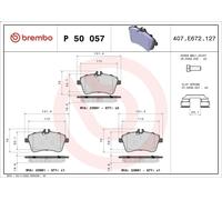 P 50 057 Disc Brake Brake Pad Set Front PRIME LINE Fits Mercedes A-Class Brembo