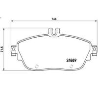 Brake Pad Set, disc brake BREMBO P 50 093 for A-CLASS (W176) 2 2012-2018