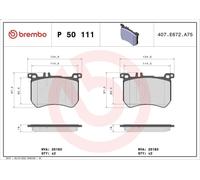 Brake Pad Set, disc brake BREMBO P 50 111 for SL (R231) 3 2014-2016