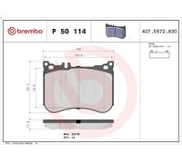 Brembo Brake Pads Set Front P50114 0004201006 0064208820 A0004201006 25179 New