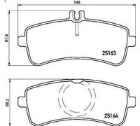 Brake Pad Set, disc brake BREMBO P 50 125 for AMG GT (C190) 4 2014-2020