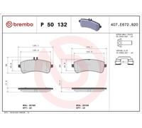 Brake Pad Set, disc brake BREMBO P 50 132 MERCEDES-BENZ SL (R231) 6 2012-2018