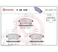 Brembo Front Brake Pad Set fits Vauxhall Astra