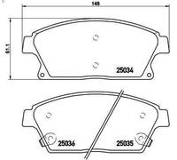 Brake pads P 59 077 BREMBO for OPEL CHEVROLET VAUXHALL CADILLAC