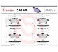 Brake Pad Set, disc brake BREMBO P 59 089 for OPEL ADAM (M13) 1 2014-2018