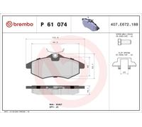 Brembo P61074 Front Disc Brake Pad - Set of 4