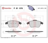 Brembo P61076 Front Disc Brake Pad - Set of 4